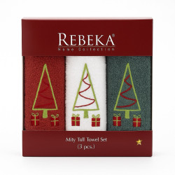 СЕТ от коледни кърпи в кутия Елхички - 3 броя